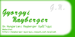 gyorgyi mayberger business card